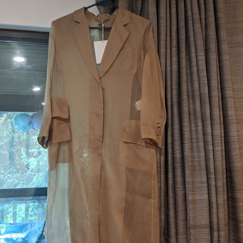NWT Max Mara camel 100% silk organza trench coat size IT42 or US6